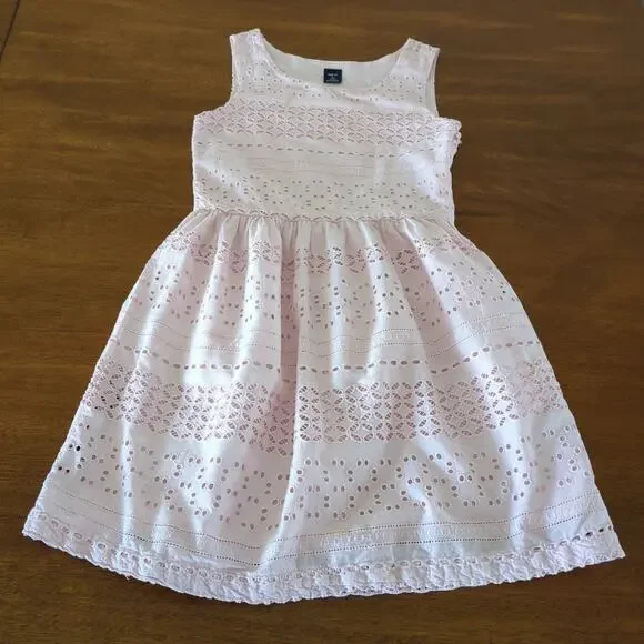 Girls pink eyelet lace tank dress Gap girls size 10 GUC - Picture 1 of 7